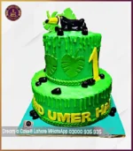 1st Birthday Green Jungle Theme Cake in Lahore