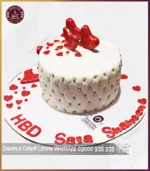 3D Hearts Pearls Anniversary Cake in Lahore