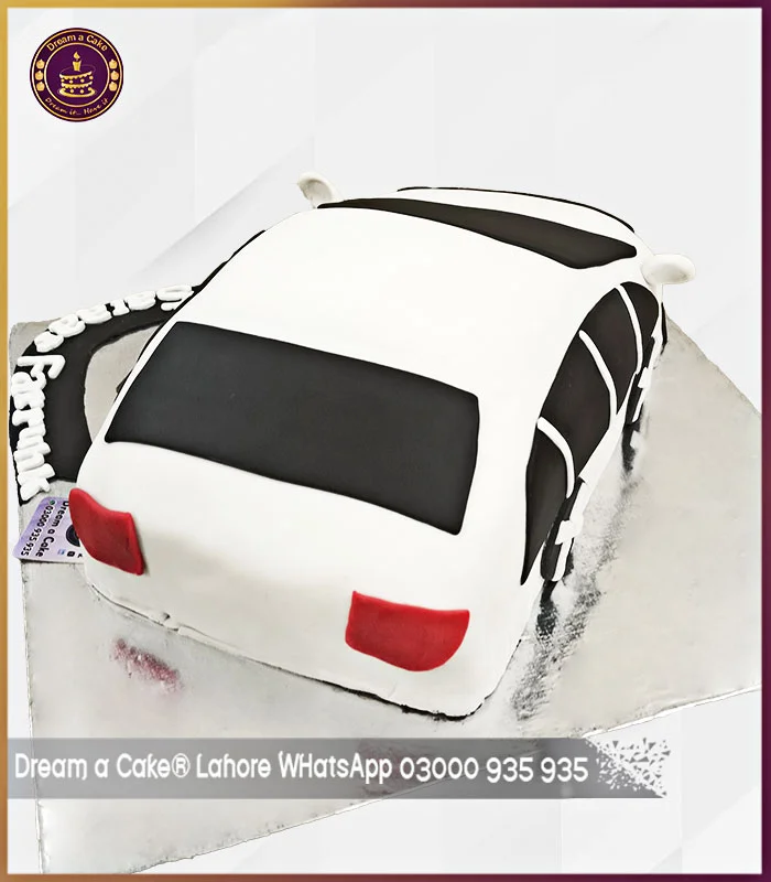 3D White Car Cake in Lahore