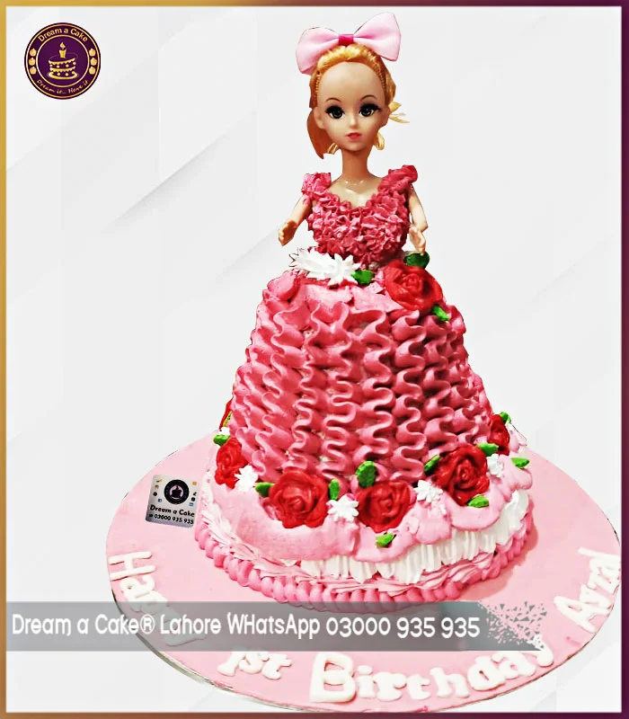 Barbie in Pink Doll Cake in Lahore