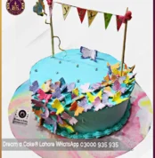 Butterflies Garland Birthday Cake in Lahore