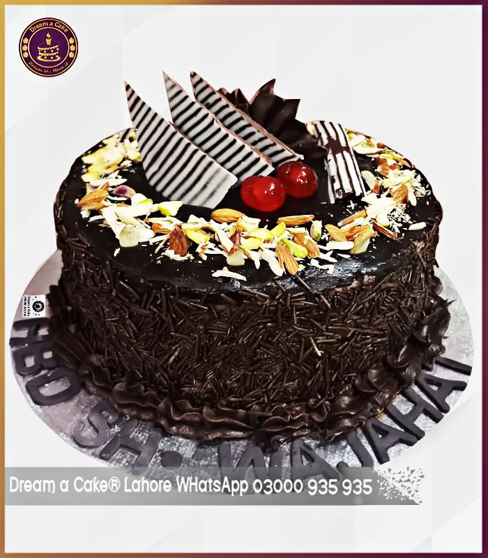 Chocolate Almond Cake with Cherries in Lahore