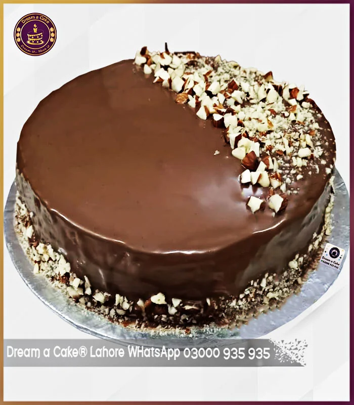 Chocolate Hazelnut Cake with Almonds in Lahore