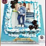 Chocolate Stars Edible Picture Cake for Brother's Birthday in Lahore