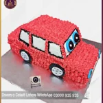 Cream Made Red Car Cake in Lahore