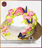 Fanciful Floral Butterflies Cake in Lahore