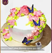 Fanciful Floral Butterflies Cake in Lahore