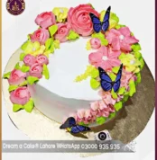 Fanciful Floral Butterflies Cake in Lahore