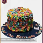Flowery Rainbow Cream Cake in Lahore