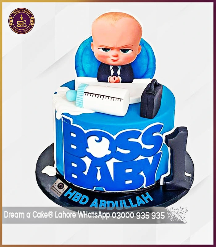 Fondant Made 1st Birthday Boss Baby Theme Cake in Lahore