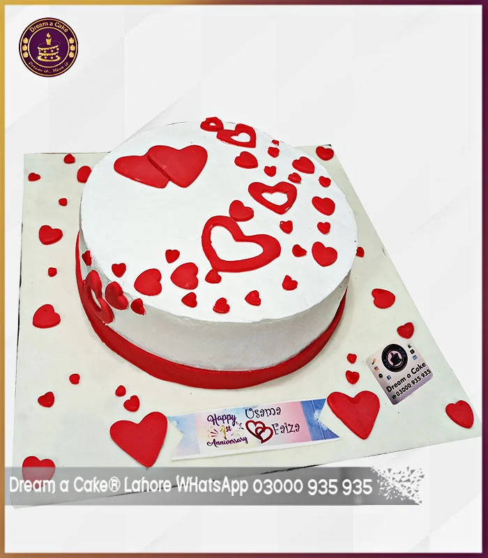 Full of Hearts Anniversary Cake in Lahore