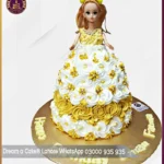 Glamorous Yellow Barbie Doll Cake in Lahore