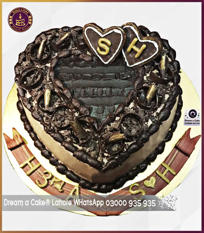 Heart Shape Anniversary Chocolate Cake in Lahore