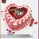 Heart Shape Picture Cake for Anniversary in Lahore