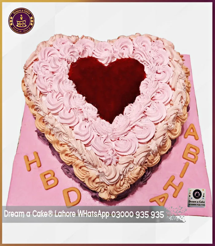 Heart Shape Rosette Cake in Lahore
