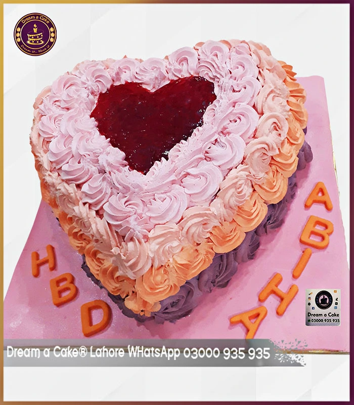 Heart Shape Rosette Cake in Lahore