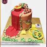 Mehandi Theme Dholak Dupatta Cake in Lahore