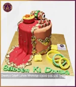 Mehandi Theme Dholak Dupatta Cake in Lahore