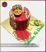 Mehandi Theme Dholak Dupatta Cake in Lahore