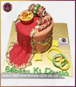 Mehandi Theme Dholak Dupatta Cake in Lahore