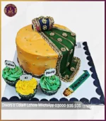Mehndi Dupatta Dholak Theme Cake in Lahore