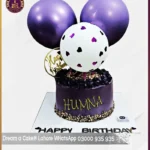 Purple Beauty Balloons Cake in Lahore