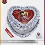 Purple Heart Picture Cake for Husband’s Birthday in Lahore