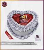 Purple Heart Picture Cake for Husband’s Birthday in Lahore