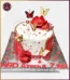 Red Anniversary Theme Cake in Lahore