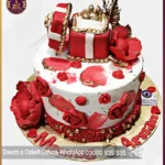 Red Color Engagement Cake in Lahore