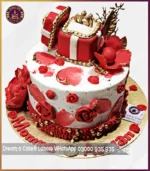 Red Color Engagement Cake in Lahore