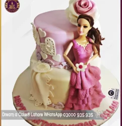 Sweet Two Tier Doll Cake in Lahore