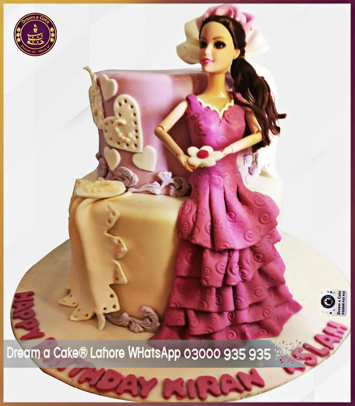 Sweet Two Tier Doll Cake in Lahore