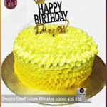 Yellow Beauty Designer Cake for Birthday Girl in Lahore