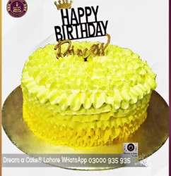 Yellow Beauty Designer Cake for Birthday Girl in Lahore