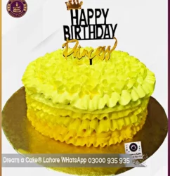 Yellow Beauty Designer Cake for Birthday Girl in Lahore