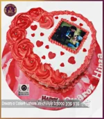 Awesome Couple Heart Shape Picture Cake in Lahore