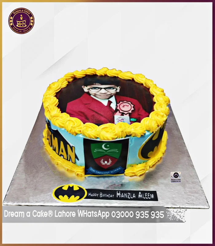 Batman Theme Picture Cake for Student’s Birthday at Schools in Lahore