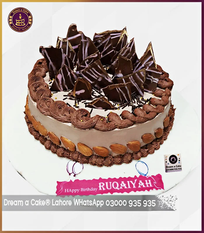 Crunchy n Creative Chocolate Almond Cake in Lahore