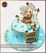 Cute Blue Theme Teddy Bear Cake in Lahore