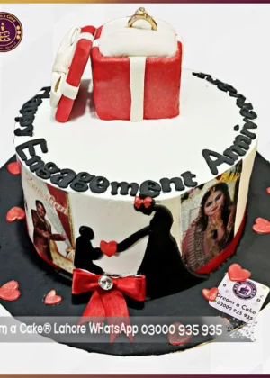 Elegant Engagement Cake in Lahore