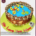 Family Love Duck Pond Wafer Stick Cake for Mother's Day in Lahore