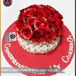 Fondant Made Fresh Flowers Cake for Engagement in Lahore