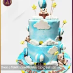 Hot Balloon and Teddy Bears Two Tier Cake in Lahore