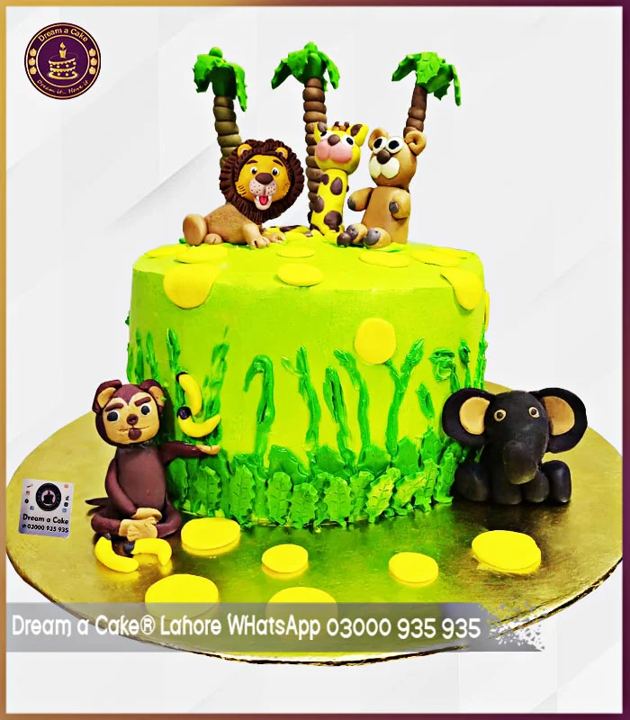 Jungle Fantasy Theme Cake in Lahore