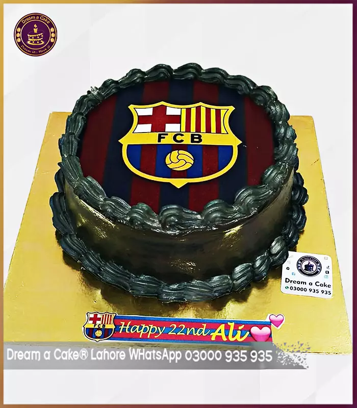 Luscious FCB Barcelona Chocolate Cake for Football Lover in Lahore
