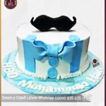 My Awesome Son Moustache Bow Tie Cake in Lahore