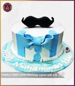 My Awesome Son Moustache Bow Tie Cake in Lahore