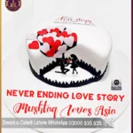 Never Ending Love Story Theme Propose Cake in Lahore