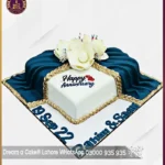 Sea Green Anniversary Dupatta Cake in Lahore